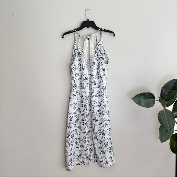 Nanette Lepore Satin Floral Lace Detail Slip Midi Dress Sz S - Picture 8 of 8